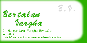 bertalan vargha business card